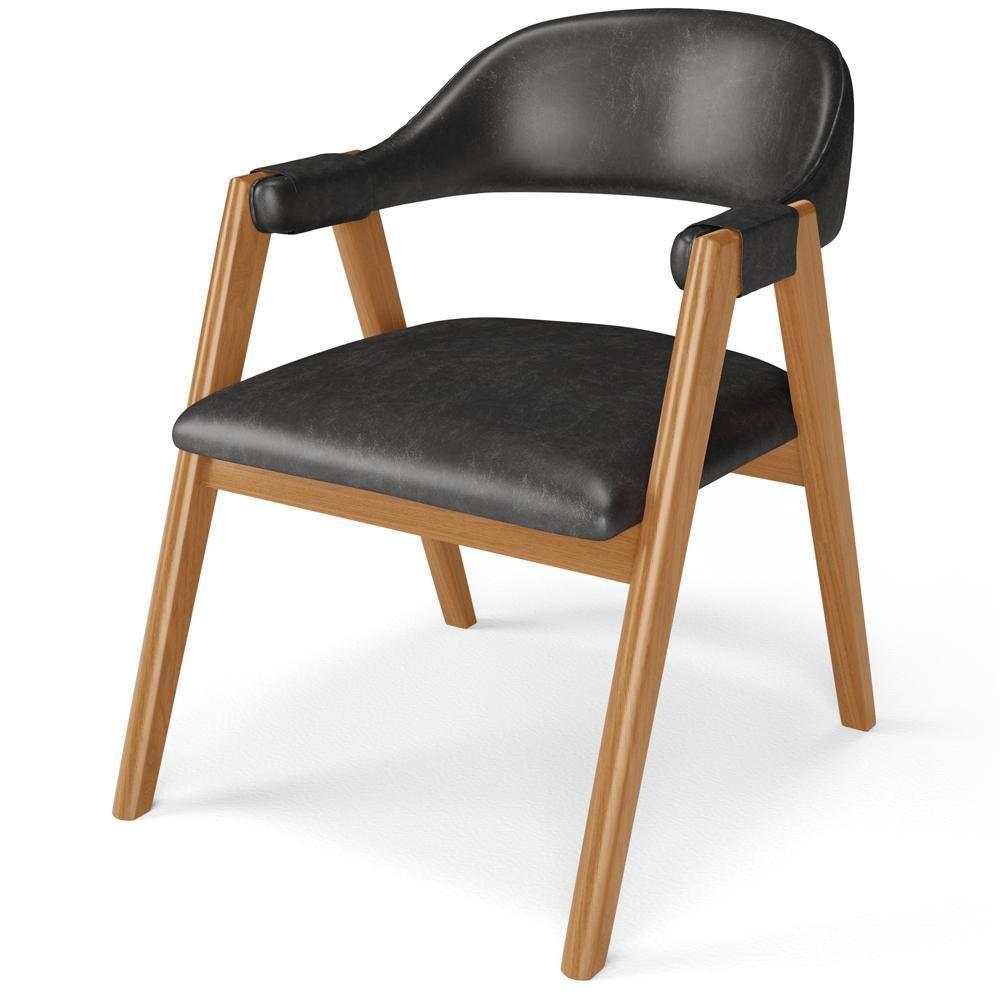 Kit 05 Cadeiras De Jantar E Estar Living Estofada Nadja L02 Couríssimo Preto - Lyam Decor - 6