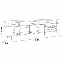Rack Para Sala Orgânico Sâmia Com Painel Para Tv 85 Pol Aslan B01 Off White Champagne - Lyam Decor - 5