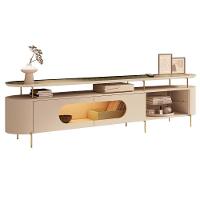 Rack Para Sala Orgânico Sâmia Com Painel Para Tv 85 Pol Aslan B01 Off White Champagne - Lyam Decor - 6