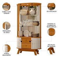 Cristaleira De Vidro Eva E Buffet Monica Z10 Off-cinamomo - Mpozenato - 3