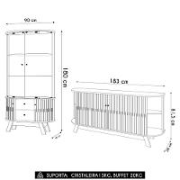 Cristaleira De Vidro Eva E Buffet Monica Z10 Off-cinamomo - Mpozenato