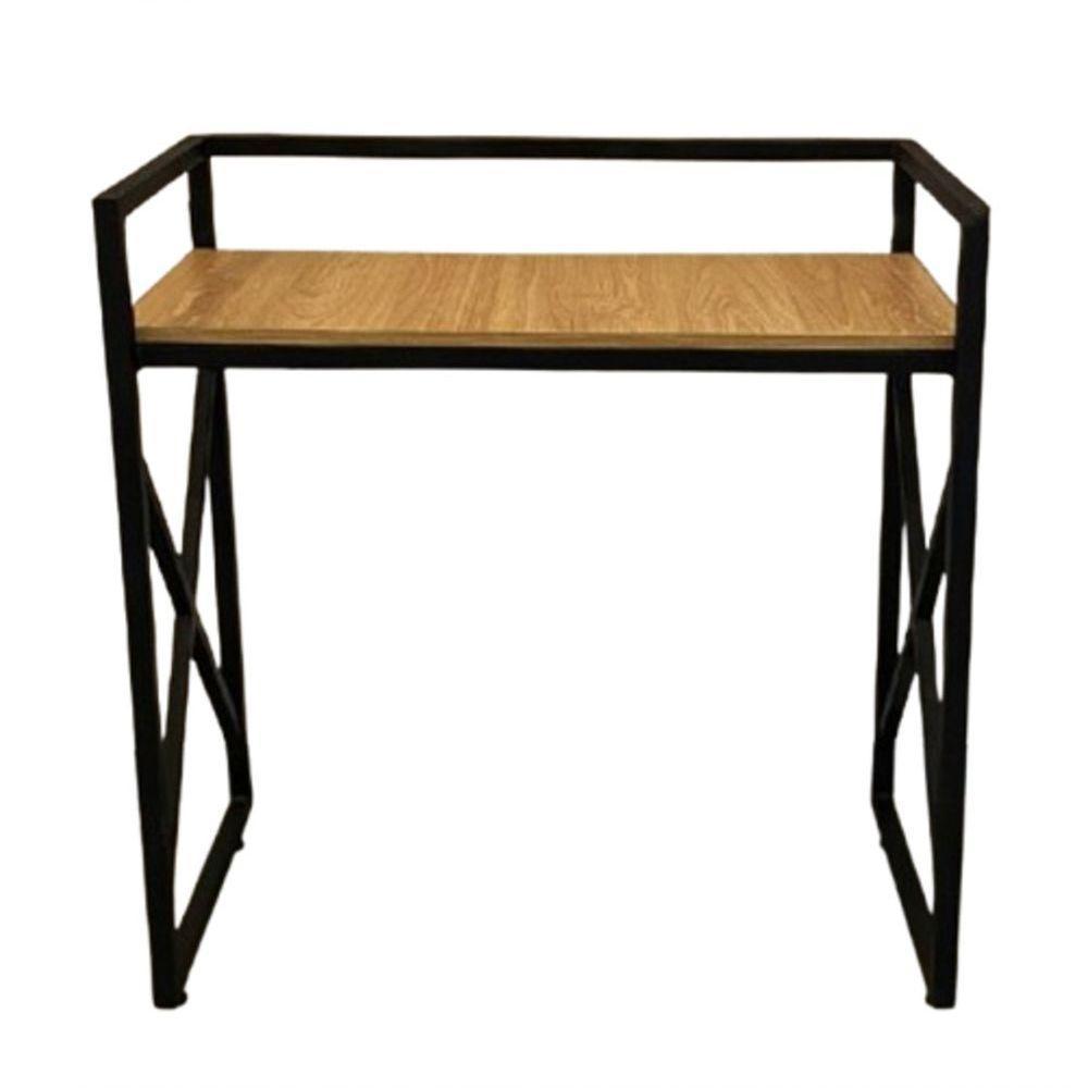 Aparador Lateral Em X Estilo Industrial Aço Ferro Metal Robusto Cor Preto Mdf Claro Ap-03 - 1