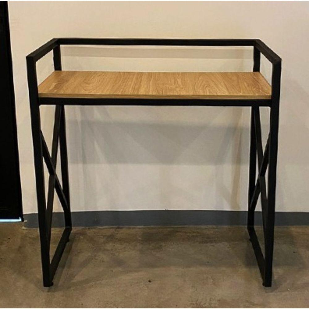 Aparador Lateral Em X Estilo Industrial Aço Ferro Metal Robusto Cor Preto Mdf Claro Ap-03 - 2