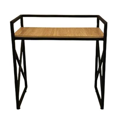 Aparador Lateral Em X Estilo Industrial Aço Ferro Metal Robusto Cor Preto Mdf Claro Ap-03