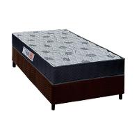 Cama Box Solteiro: Colchão Ortopédico Orthoflex Foggia Sogni Unic Face + Base CRC Suede Brown(88x188) - 1