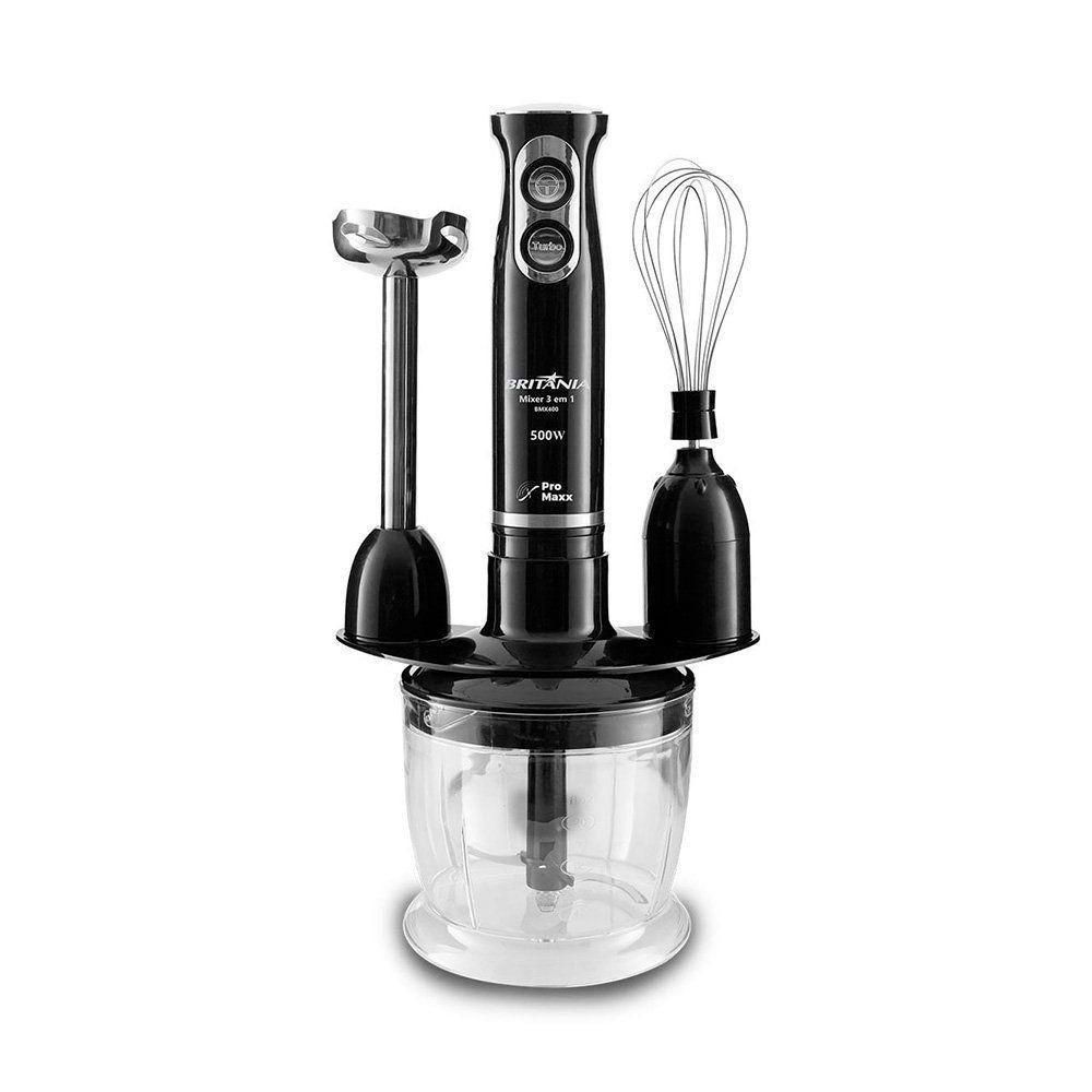 Mixer Britânia BMX400P Turbo 3 Em 1 500W Preto 110V - 1