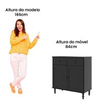 Aparador Buffet Ditália 2 Gavetas 2 Portas 2 Unidades R-629 Preto - 6