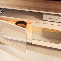 Rack Para Sala De Estar Tv 85 Pol Orgânico Sâmia B01 Off White Castanho - Lyam Decor - 3