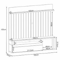 Painel Tv 55 Pol 160cm Bancada Suspensa Self Off/cinamomo - Hb Móveis - 3