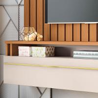 Painel Tv 55 Pol 160cm Bancada Suspensa Self Off/cinamomo - Hb Móveis - 5