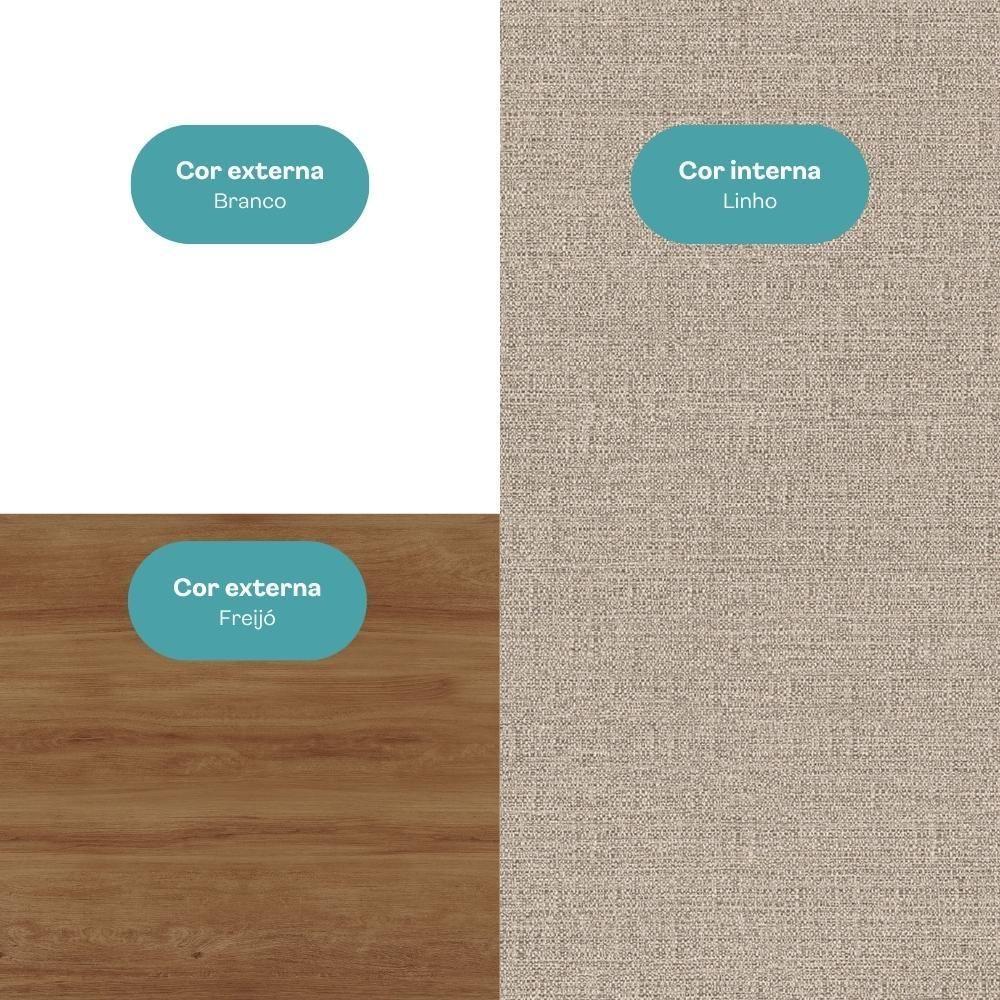 Guarda Roupa Solteiro 2 Portas Darvi Com 2 Espelhos Carraro Branco - 9