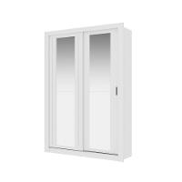 Guarda Roupa Solteiro 2 Portas Darvi Com 2 Espelhos Carraro Branco - 3