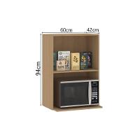 Armário Aéreo Para Micro-ondas 60cm 2 Portas Slim Luciane Mó Freijó/cinza Puro - 2