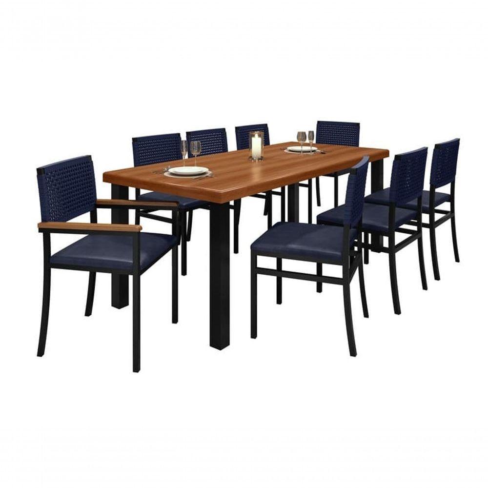 Conjunto Em Metal Mesa Athenas 8 Cadeiras Madri Paonanda - 5