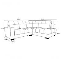 Sofá De Couro Canto Marrocos 2 Lugares Com Chaise Direita Conhaque Com Brilho - Mempra Design - 5