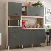 Kit Cozinha Compacta 6 Portas 2 Gavetas Select D02 Avena/grafito - Mpozenato - 2