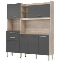 Kit Cozinha Compacta 6 Portas 2 Gavetas Select D02 Avena/grafito - Mpozenato - 5