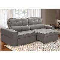 Sofá Retrátil Reclinável Para Sala 3 Lugares 210cm Samir F04 Veludo Marrom Claro - Lyam Decor - 8