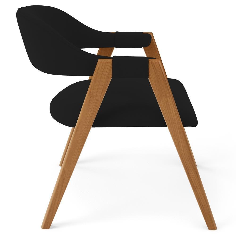 Kit 03 Cadeiras De Jantar E Estar Living Estofada Nadja L02 Suede Preto - Lyam Decor - 7