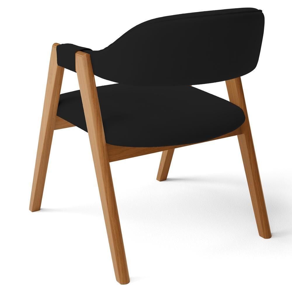 Kit 03 Cadeiras De Jantar E Estar Living Estofada Nadja L02 Suede Preto - Lyam Decor - 8