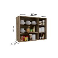 Cozinha Modulada Maxxi 3 Peças 1 Aéreo + 1 Balcão + Complemento C3p12 Nogal Preto