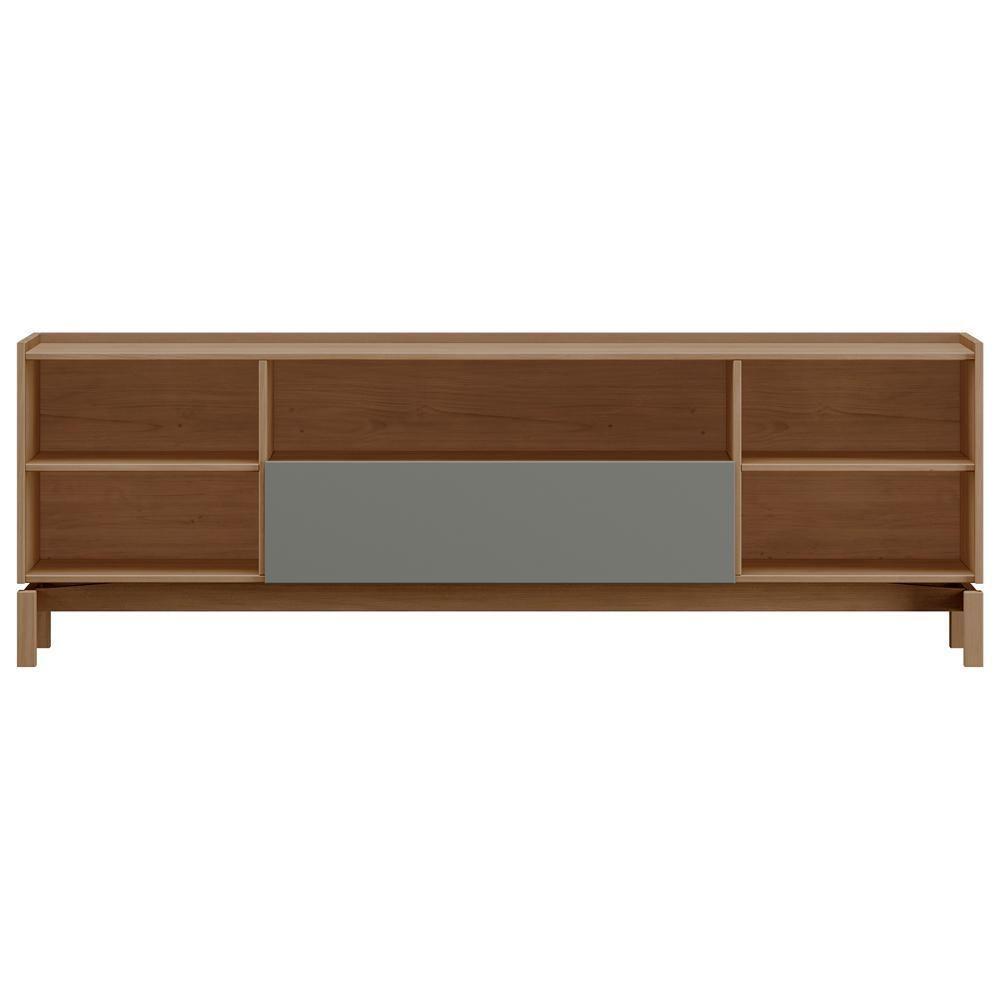 Rack Para Sala De Estar Tv 50 Pol 2 Portas 1 Gaveta Esdras F06 Oak Ferrolack - Lyam Decor - 3