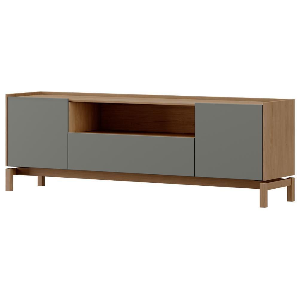 Rack Para Sala De Estar Tv 50 Pol 2 Portas 1 Gaveta Esdras F06 Oak Ferrolack - Lyam Decor - 6