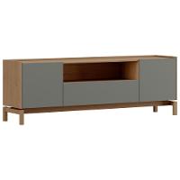 Rack Para Sala De Estar Tv 50 Pol 2 Portas 1 Gaveta Esdras F06 Oak Ferrolack - Lyam Decor - 1