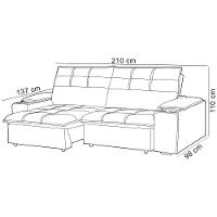 Sofá Retrátil Reclinável Para Sala 3 Lugares 210cm Zayn F04 Veludo Cinza Escuro - Lyam Decor - 5