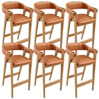 Kit 06 Banquetas Alta Bar Cozinha Sala De Jantar Bar Nadja L02 Couríssimo Camel - Lyam Decor - 1