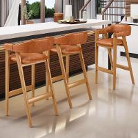 Kit 06 Banquetas Alta Bar Cozinha Sala De Jantar Bar Nadja L02 Couríssimo Camel - Lyam Decor - 2