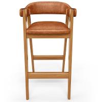 Kit 06 Banquetas Alta Bar Cozinha Sala De Jantar Bar Nadja L02 Couríssimo Camel - Lyam Decor - 6