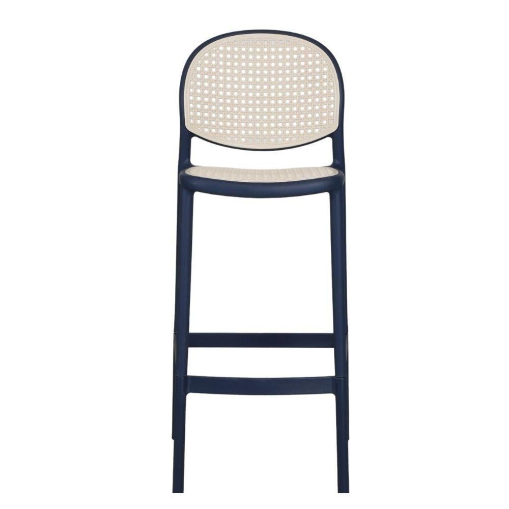 Kit 2 Banquetas Positano Fratini 108 Cm (altura) Polipropileno Azul Tramas Nude Simulando Rattan - 3