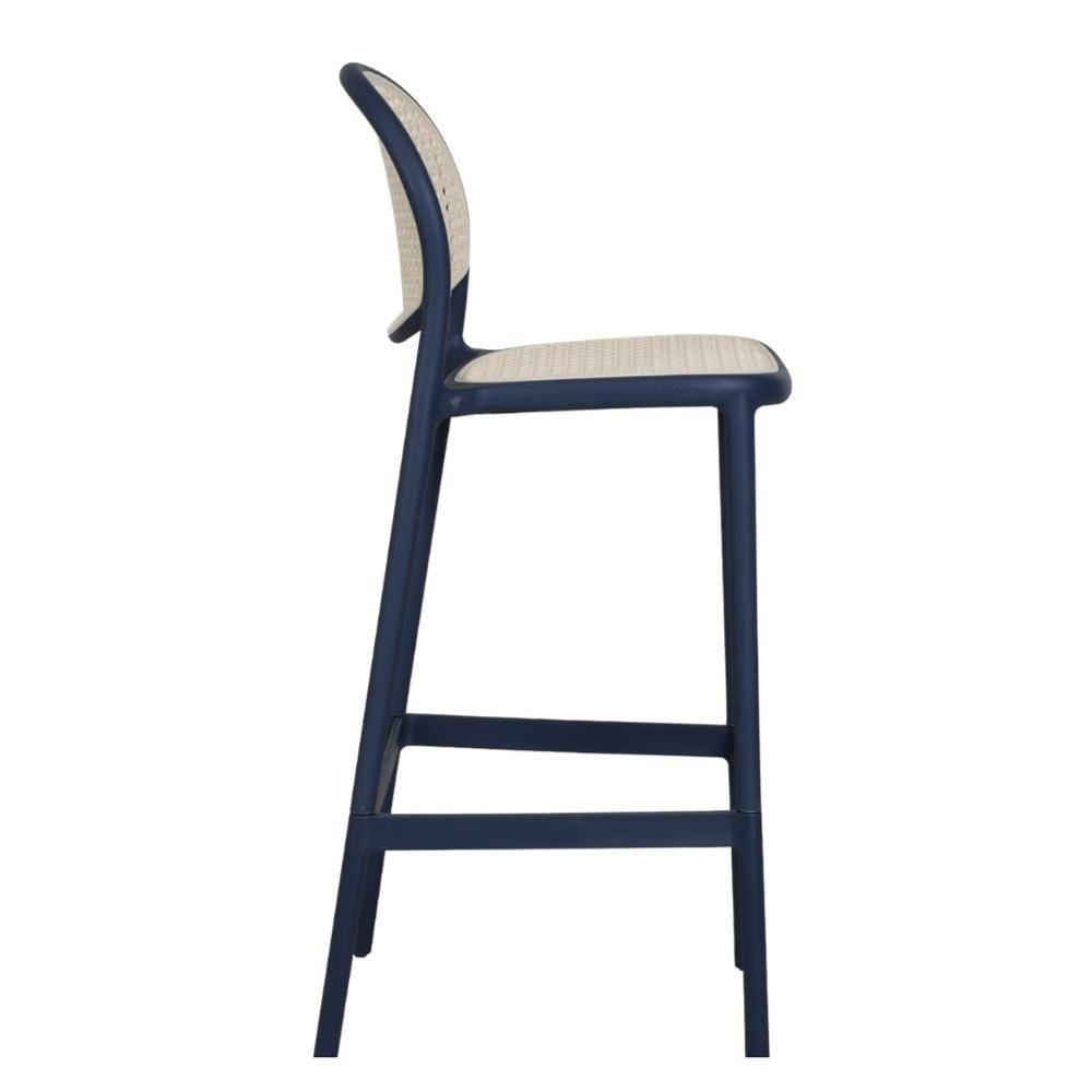 Kit 2 Banquetas Positano Fratini 108 Cm (altura) Polipropileno Azul Tramas Nude Simulando Rattan - 4