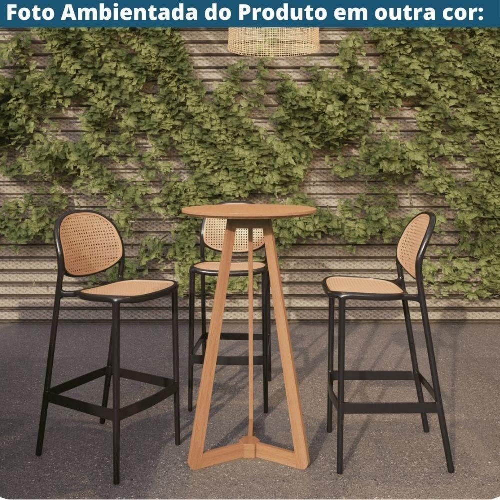 Kit 2 Banquetas Positano Fratini 108 Cm (altura) Polipropileno Azul Tramas Nude Simulando Rattan - 6