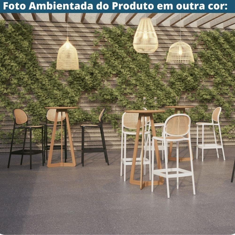 Kit 2 Banquetas Positano Fratini 108 Cm (altura) Polipropileno Azul Tramas Nude Simulando Rattan - 7