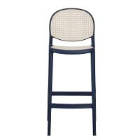 Kit 2 Banquetas Positano Fratini 108 Cm (altura) Polipropileno Azul Tramas Nude Simulando Rattan - 3