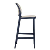 Kit 2 Banquetas Positano Fratini 108 Cm (altura) Polipropileno Azul Tramas Nude Simulando Rattan