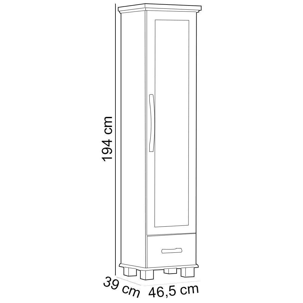 Sapateira Vertical Multiuso Com Espelho 1 Porta 1 Gaveta Zahav F06 Freijó - Lyam Decor - 3