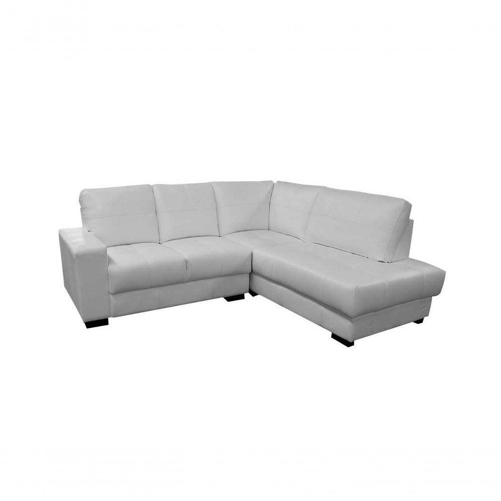 Sofá De Couro Canto Marrocos 2 Lugares Com Chaise Direita Branco Pigmentado - Mempra Design - 2