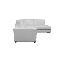 Sofá De Couro Canto Marrocos 2 Lugares Com Chaise Direita Branco Pigmentado - Mempra Design