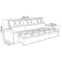 Sofá Retrátil Reclinável Para Sala 4 Lugares 290cm Aires F04 Veludo Bege - Lyam Decor