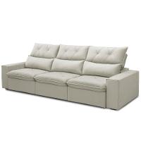 Sofá Retrátil Reclinável Para Sala 4 Lugares 290cm Aires F04 Veludo Bege - Lyam Decor - 5