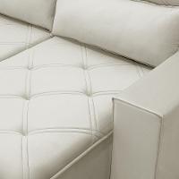 Sofá Retrátil Reclinável Para Sala 4 Lugares 290cm Aires F04 Veludo Bege - Lyam Decor - 6