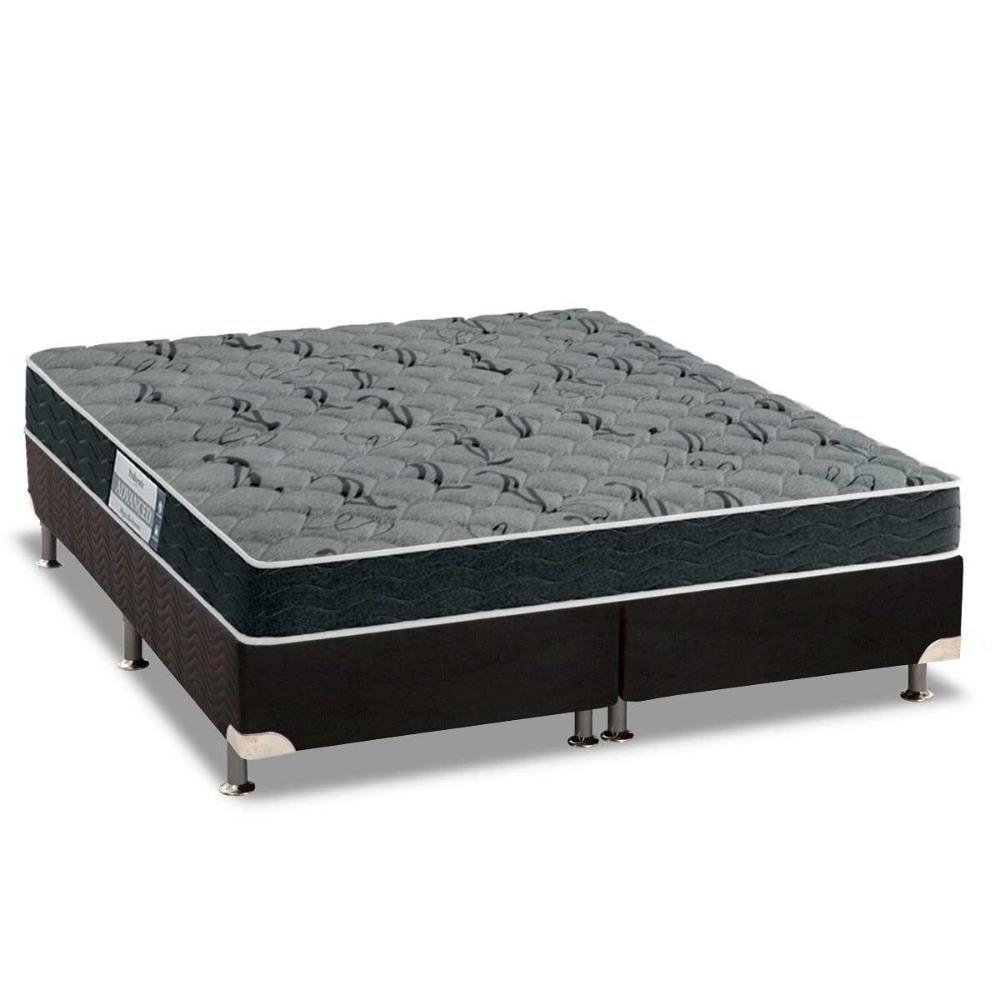 Cama Box Queen: Colchão Espuma D33 Probel ProDormir Advanced Mega Resistente + Base CRC Suede Black(158x198) - 1