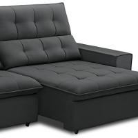 Sofá Retrátil Reclinável Para Sala 3 Lugares 250cm Vincent F04 Veludo Cinza Escuro - Lyam Decor - 6