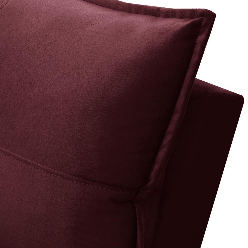 Sofá Retrátil Reclinável Para Sala 3 Lugares 230cm Niels F04 Veludo Vermelho - Lyam Decor - 10