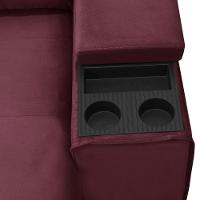 Sofá Retrátil Reclinável Para Sala 3 Lugares 230cm Niels F04 Veludo Vermelho - Lyam Decor - 8