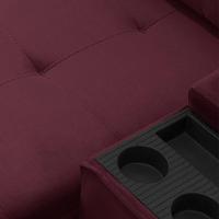 Sofá Retrátil Reclinável Para Sala 3 Lugares 230cm Niels F04 Veludo Vermelho - Lyam Decor - 9