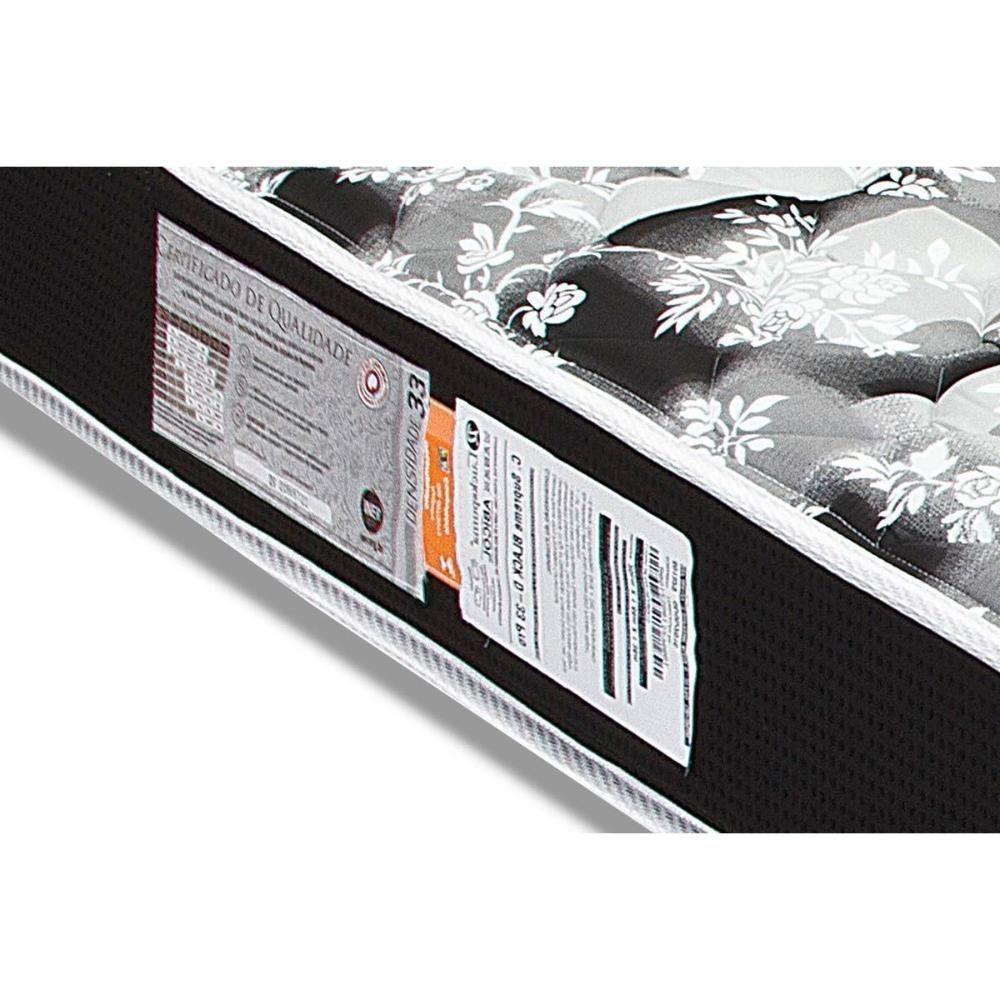 Cama Box Queen: Colchão Espuma D33 Luckspuma Supreme Black Pró Saúde Duplo + Base CRC Suede Black(158x198) - 3